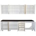 Bucatarie Zebra 260 cm din MDF Vanilie cu blat termoizolant negru